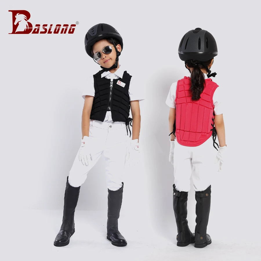 Children riding armor protection vest equestrian safety ventilation