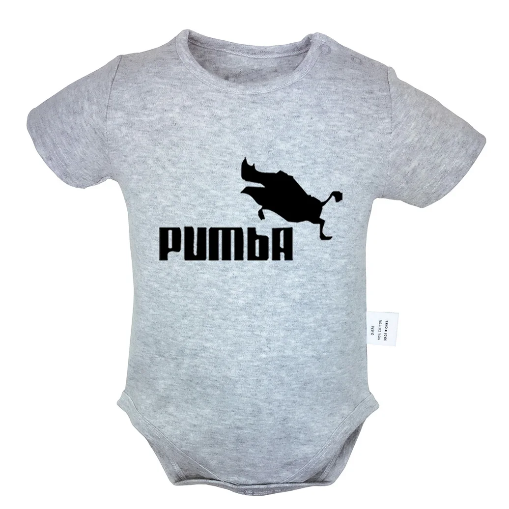 Funng Pumbaa/Одежда для новорожденных девочек и мальчиков с принтом «Король Лев»; комбинезон с короткими рукавами; комбинезоны; хлопок - Цвет: Baby800GD