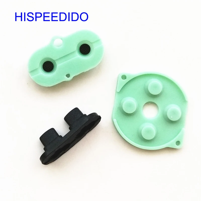 Hispeedo 2 комплекта резиновый проводящий кнопки для nintendo для игры мальчик цвет GBC силиконовые кнопки-подкладки A-B D Pad пусковые клавиатуры