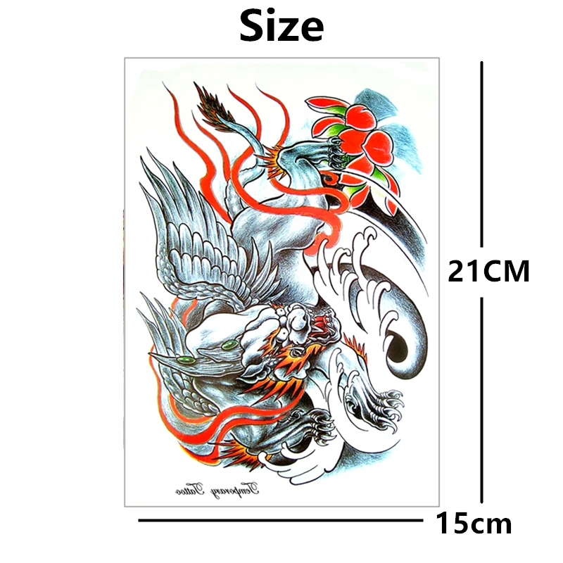 Временные тату с изображением тигра серебряной мухи боди арт флэш наклейки для