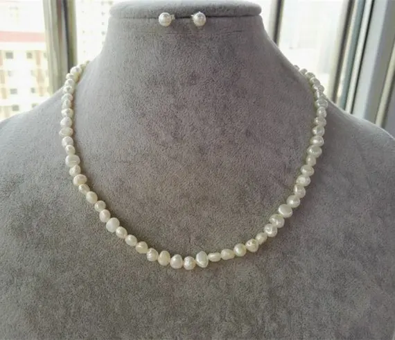 Уникальный жемчужный ювелирный магазин белый цвет 6-7 мм барокко пресноводный