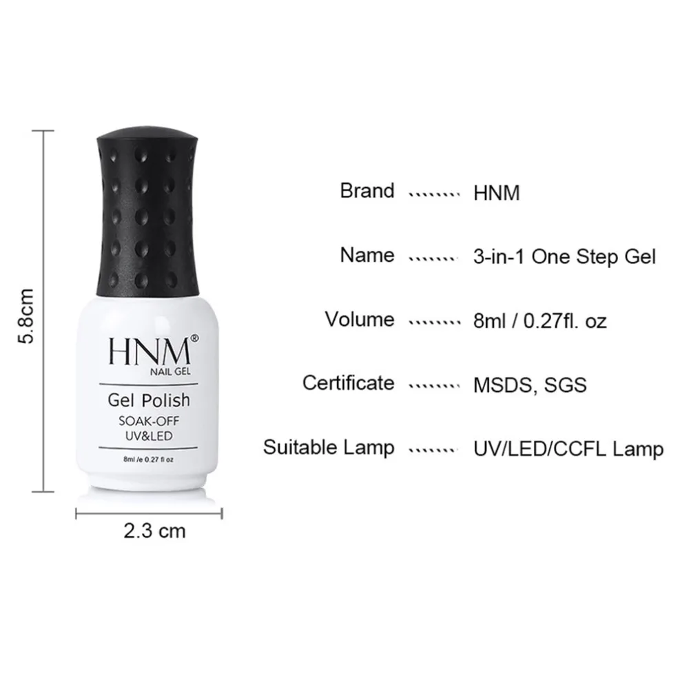 HNM одношаговый Одноцветный УФ гель для ногтей замочить от покраски Gellak