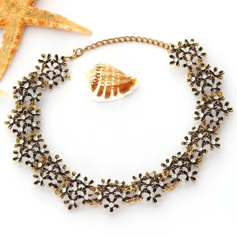 Модные ожерелья Женский нагрудник массивное ожерелье золотой серебряный цвет