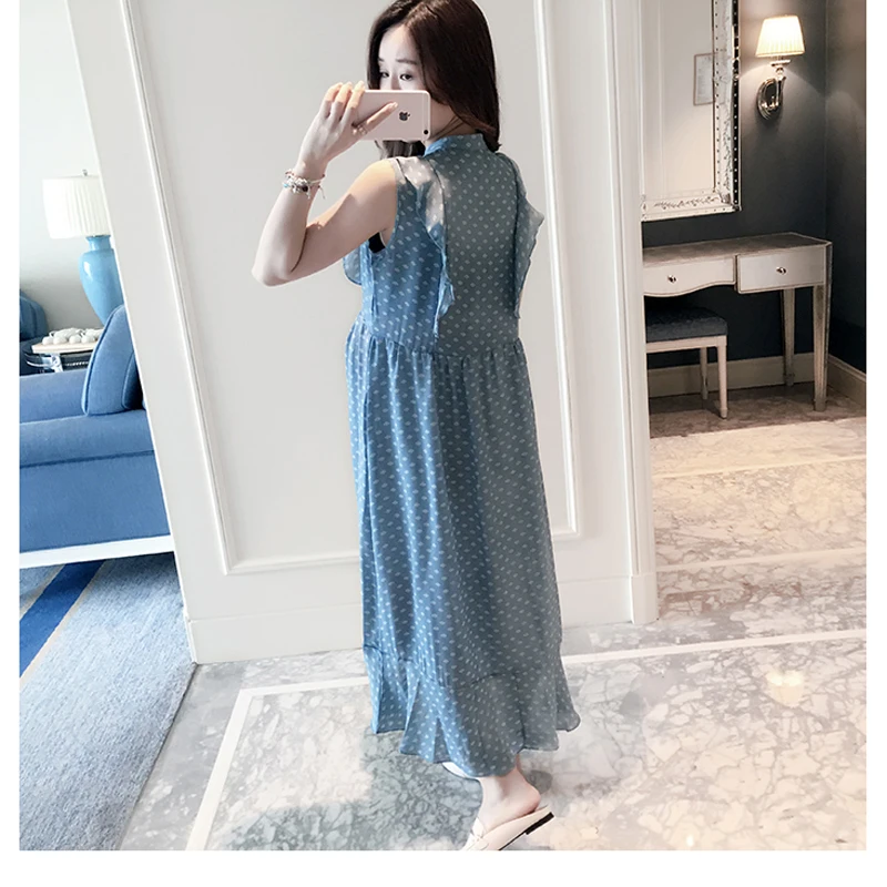 

Dot Maternity Nursing Dresses For Pregnant Women Clothes Feeding Vestidos Breastfeeding Pregnancy Dress Maternity Summer Clothes