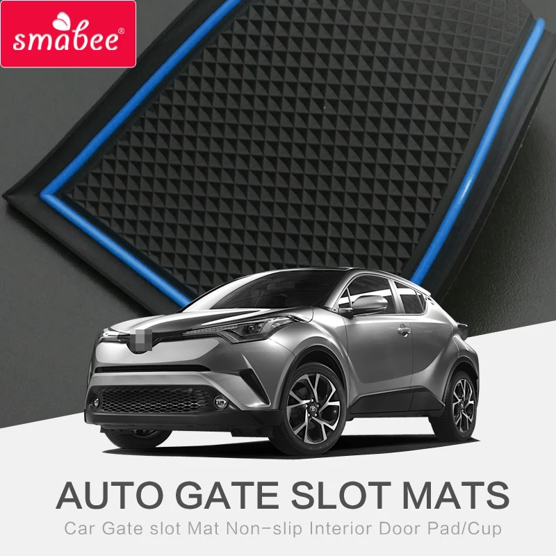 

smabee Anti-Slip Gate Slot Mat For TOYOTA C-HR 2016 - 2021 2020 2019 2018 2017 CHR Rubber Cup Holders Non-slip mats Accessories