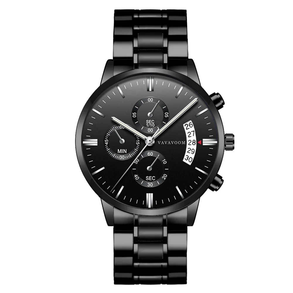 VAVA VOOM Luxury Business Men's Watches 3Bar Waterproof Sports Calendar Stainless Steel Clock relogio masculino | Наручные часы