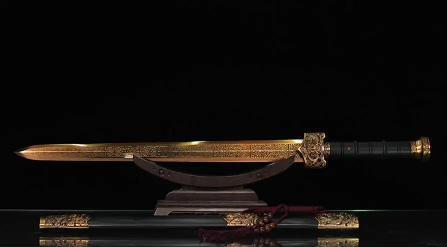 Китайский Меч HanJian катана лезвие из углеродистой стали меч Wushu Черная оболочка