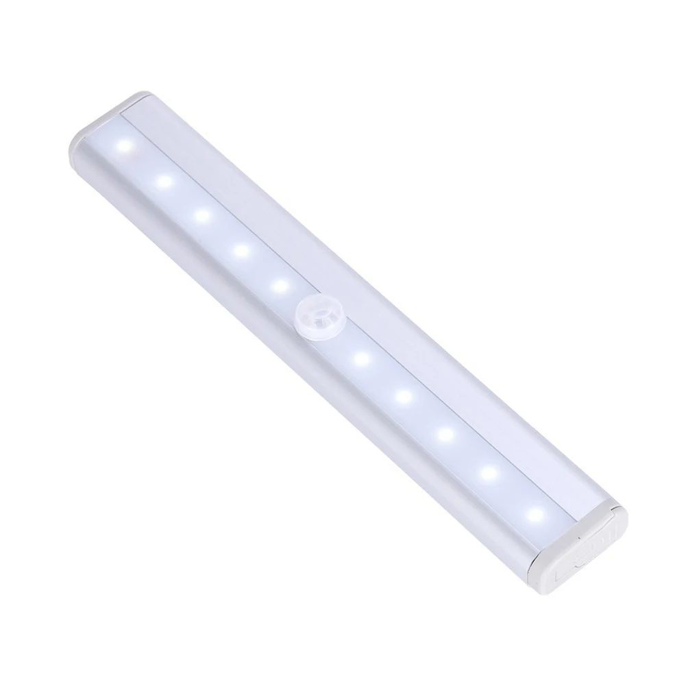 10 LED cupboard sensor light wireless cabinet with motion night aluminum for wardrobe bedroom kitchen c|Ночники| |