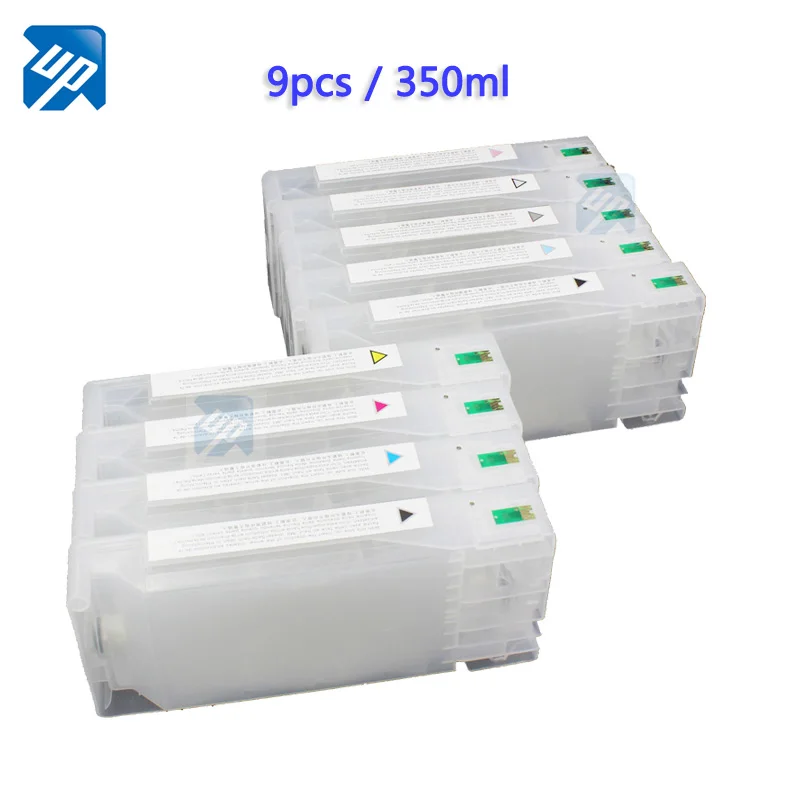 350 мл 9 x многоразовый чернильный картридж для epson 7890 9890 pro7890 pro9890 с восстановленным