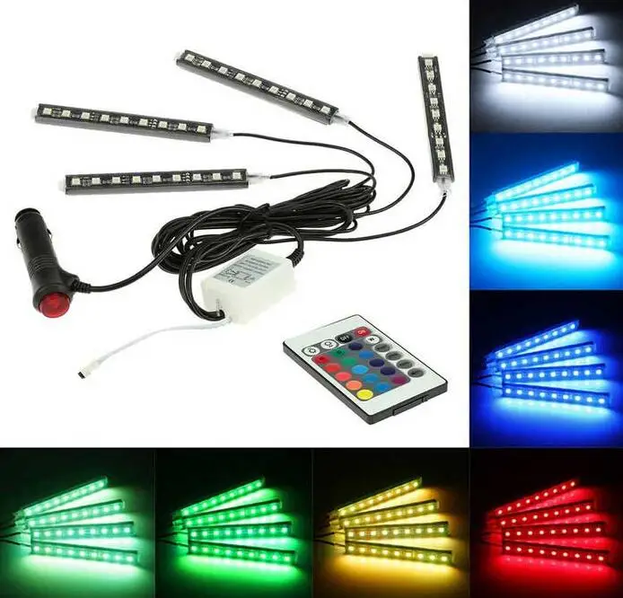 ExLED 10 Вт 12 В 4 шт. автомобильные RGB светодиодные полосы для стайлинга автомобиля