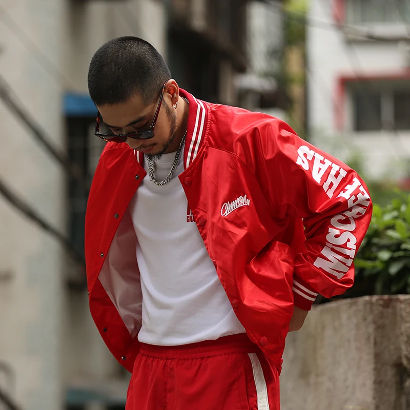 CHINISM красная черная Университетская бейсбольная форма 2017 уличная брендовая