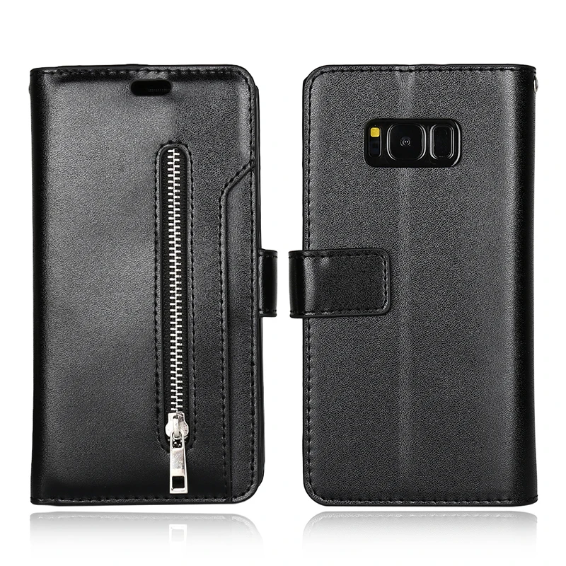 HAISSKY кожаный чехол на молнии для Samsung Galaxy Note 8 S8 Plus S7 Edge 10 Держатель карт флип