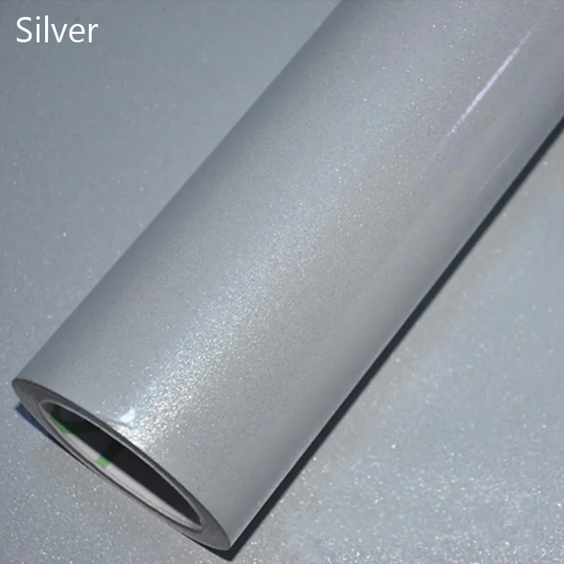silver 1 м/3 м/5 м/10 м водостойкая виниловая декоративная пленка самоклеющиеся обои рулон для кухонной мебели наклейки ПВХ домашний декор - Цвет: silver
