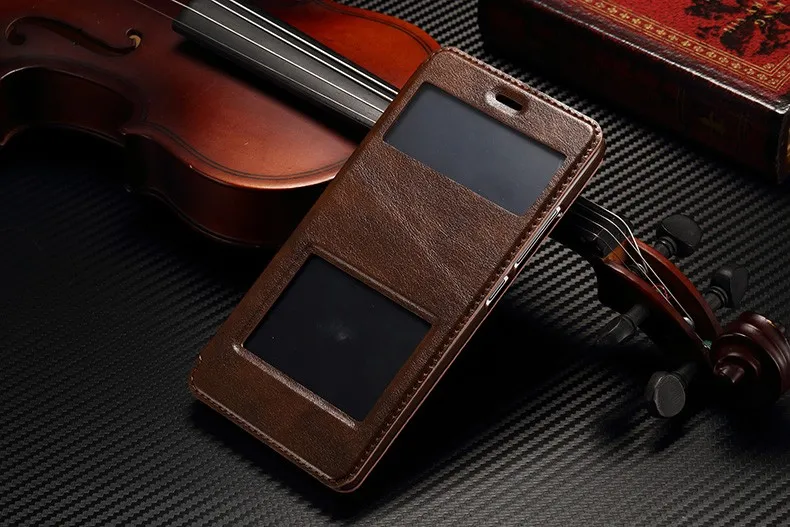 Для xiaomi redmi note 2 чехол высокого качества из искусственной кожи умный флип-чехол с подставкой Чехол s для xiaomi redmi note 2 чехол и Окно просмотра