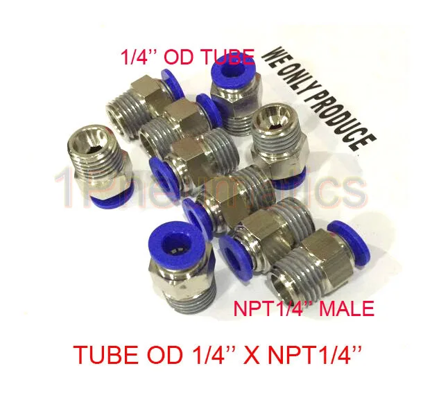 Бесплатная доставка 10 шт./лот Штекерный соединитель трубки OD 1/4 X NPT