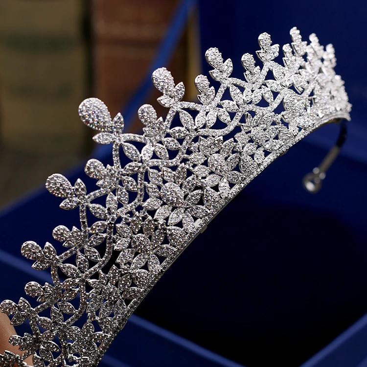 Classic Full 5A CZ Cubic Zirconia Royal Wedding Bridal Silver Tone Tiara Crown Women Girl Party Hair Jewelry Accessories S00032 | Украшения