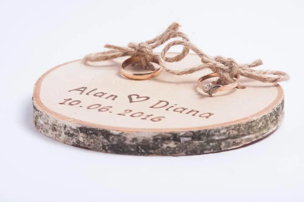 Pesonalized обручальное кольцо Подушка Альтернативная деревянная подушку держатель