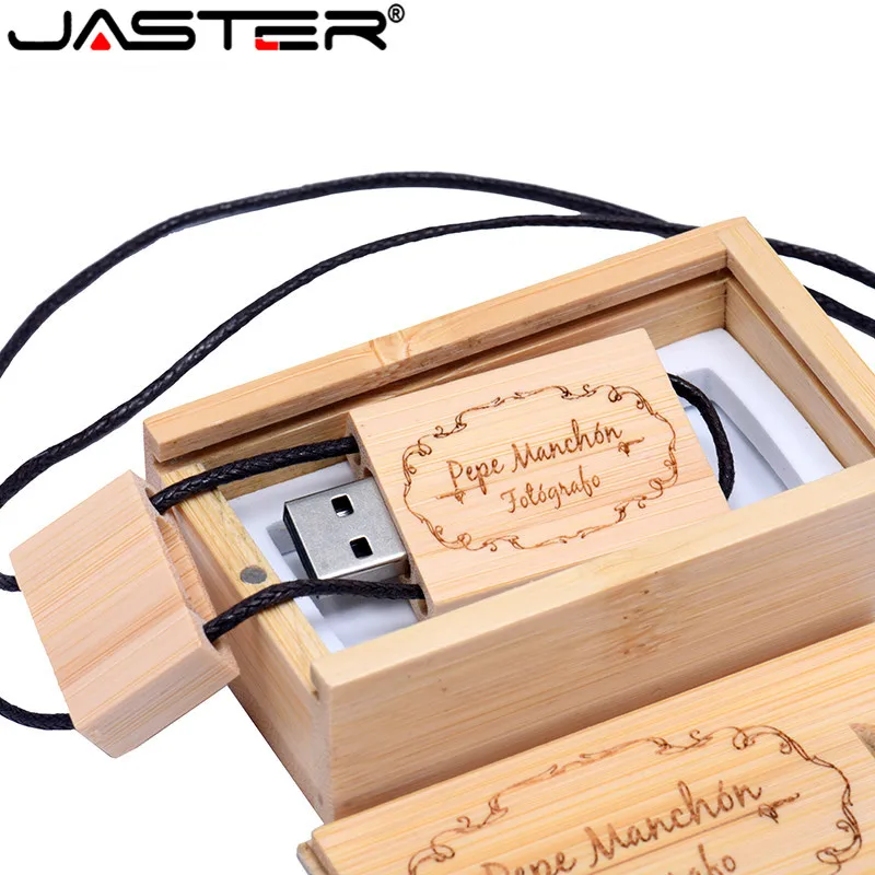 JASTER Nutural деревянный USB флеш-накопитель ремешок деревянная Флешка 8 ГБ 16 ГБ 32 ГБ флеш-накопитель карта памяти U диск логотип клиента