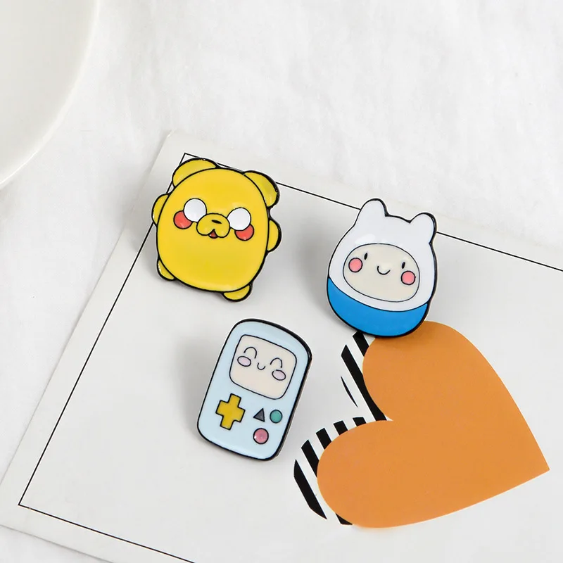 MINGQI Cartoon Adventure Time Finn and Jake Enamel brooches Button Badge pins Jewelry friend kids bag hat cloth accessories | Украшения и