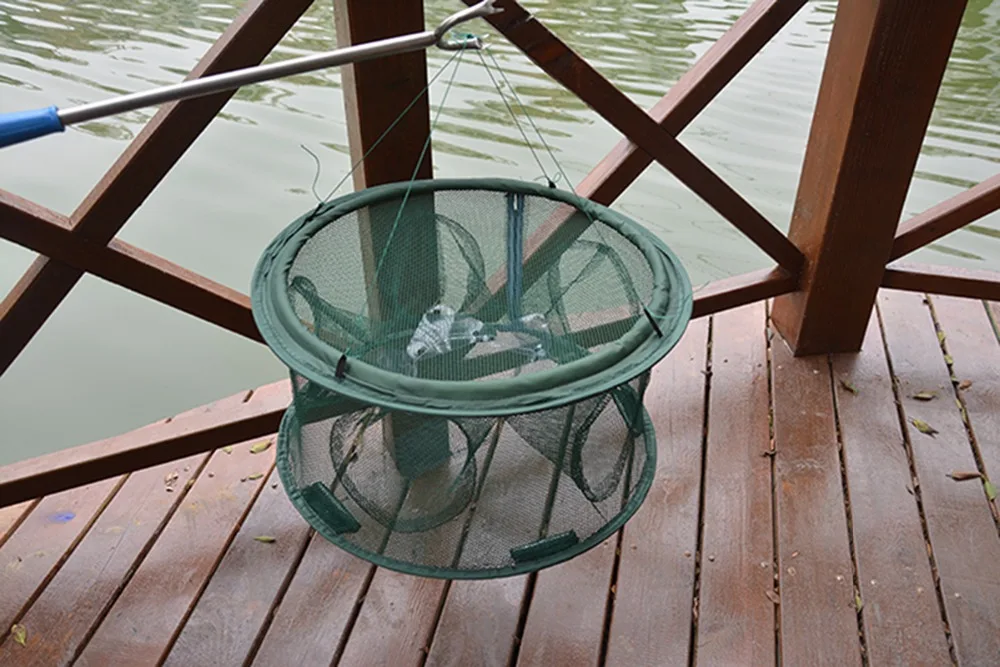 Автоматическая круглая рыболовная клетка с 5-7 отверстиями для креветок складная