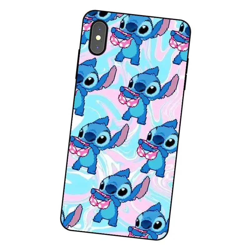 P214 Ститч популярный черный силиконовый чехол для Apple iPhone 11 Pro XR XS Max X 8 7 6 6S Plus 5 5S SE |