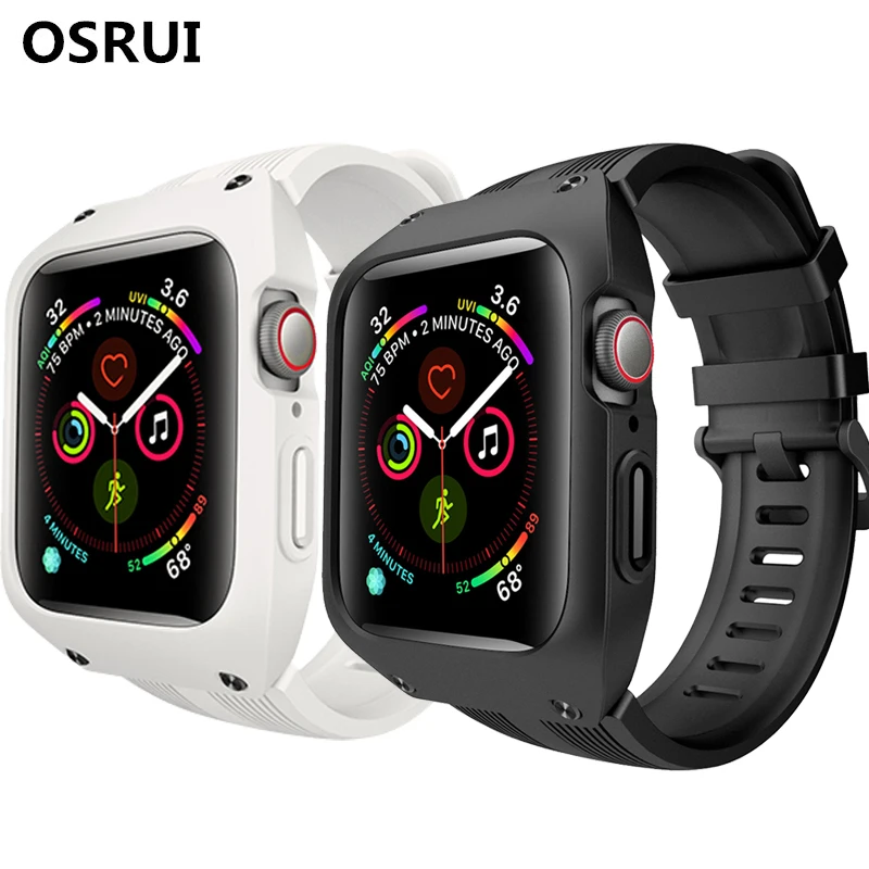 Спортивный водонепроницаемый ремень + чехол для apple watch группа 4 iwatch Группа 44 мм