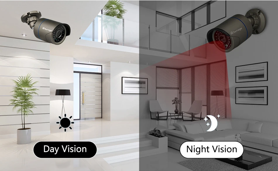 Techage 1080P POE 48V IP камера 2MP уличная Водонепроницаемая Onvif аудио камера видеонаблюдения наружная ИК камера ночного видения POE