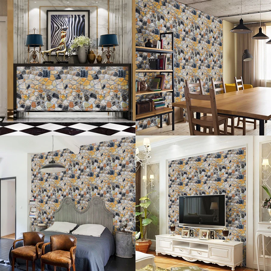 Декоративные настенные 3D Наклейки для дома постеры из ПВХ с имитацией каменных