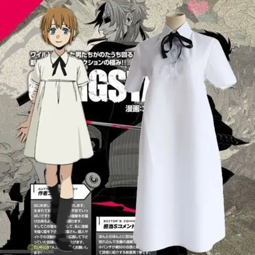 Костюм для косплея японского аниме гангста Nina белое платье бесплатная