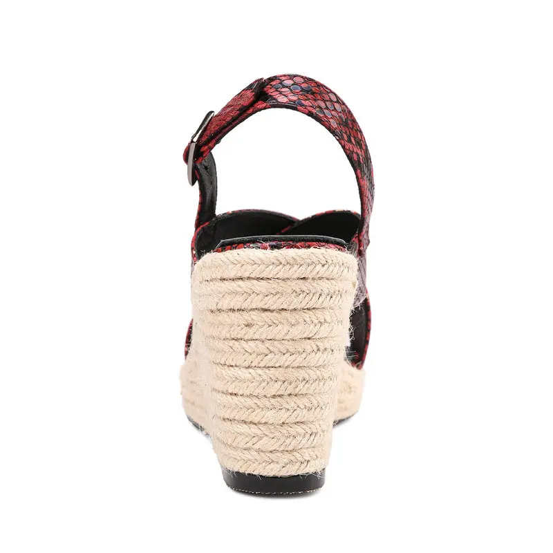 Для женщин сандалии из телячьей кожи ботинки на танкетке Лодочки платформе с