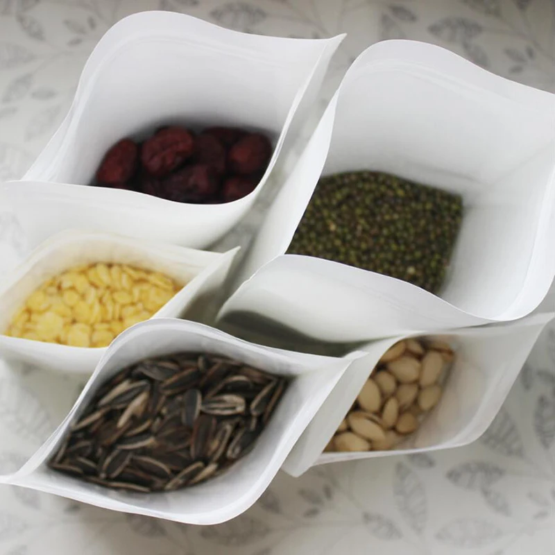 100 шт. белые подарочные пакеты из крафт бумаги с окошком сумки для хранения на