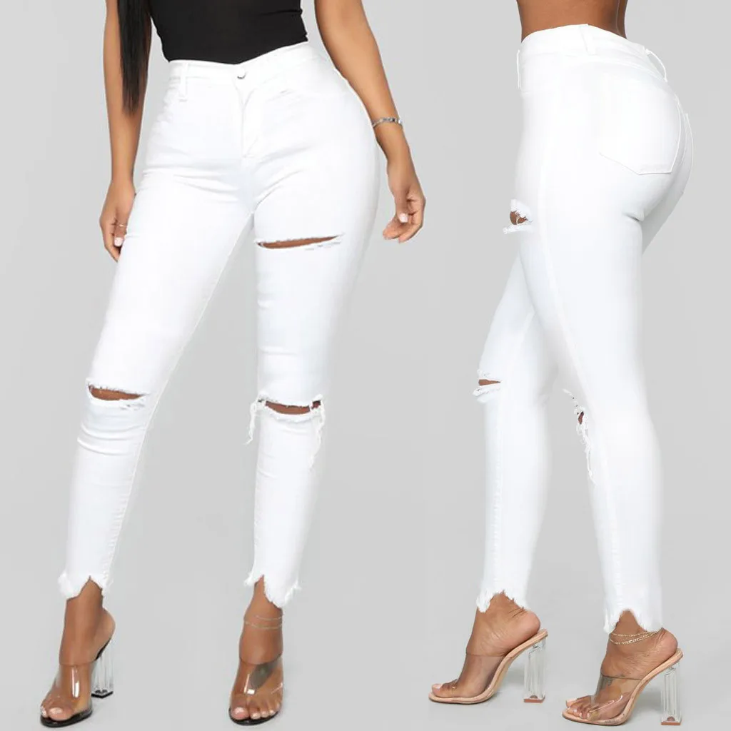 Женские джинсы feitong брендовые пикантные женские облегающие со средней талией