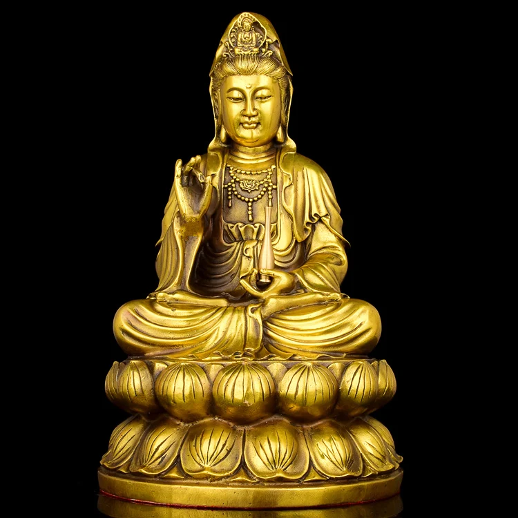 

Special Offer # 2020 home TOP protective-efficacious Talisman office Protection Guan yin Buddha FENG SHUI Brass statue