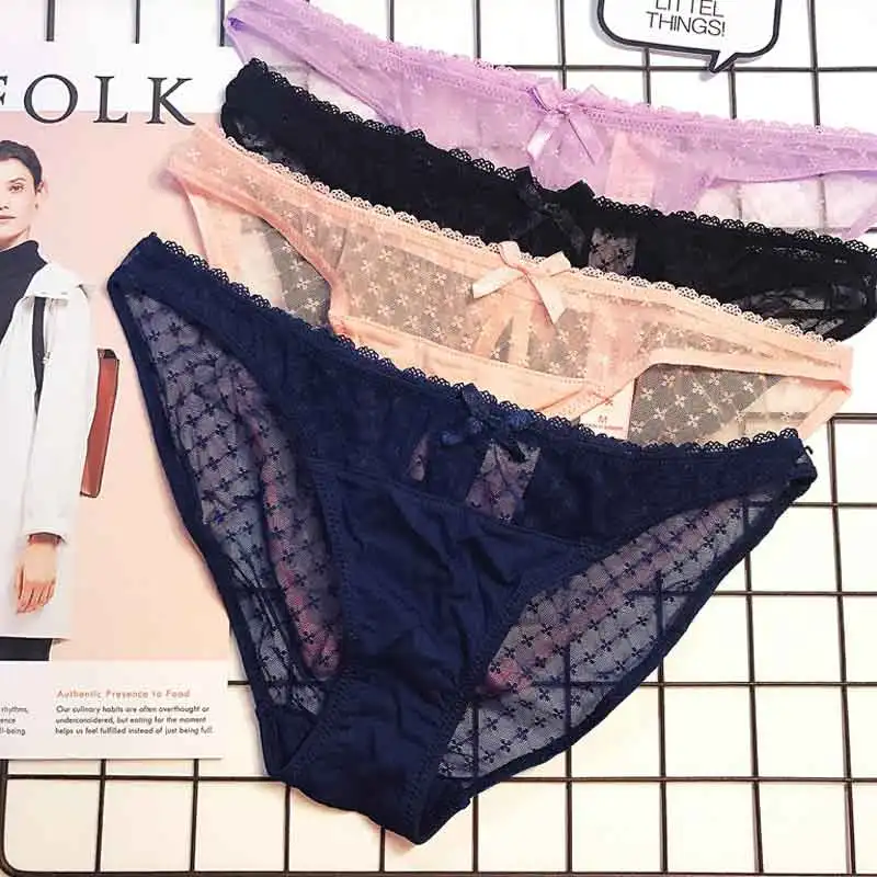 SP & CITY женские трусики с бантом и оборками сексуальные кружевные прозрачные