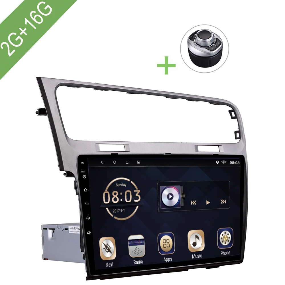 Автомобильный мультимедийный плеер 1 Din Android 7 автомобильный DVD для VW/Volkswagen Golf 2013 2015