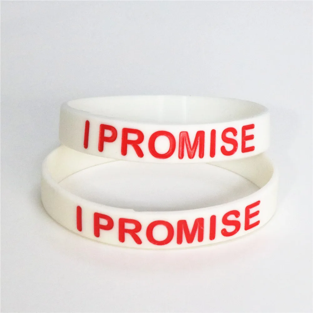 

LUKENI Fashion 1PC White I Promise Silicone Rubber Wristband Sports Basketball Bracelets&Bangles Women Men Jewelry Gift SH053W