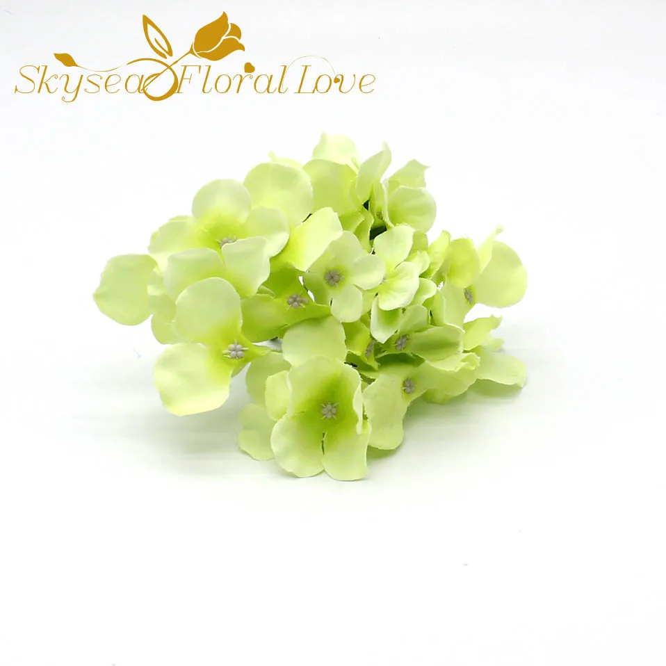 Light green Искусственные цветы гортензии головы фон Сделай Сам стены арки шелковые с цветами, для украшения дома свадебные цветы - Цвет: Light green