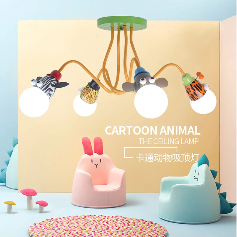 Детская люстра с 3 лампочками и 4 современная лампа для гостиной E27 освещение