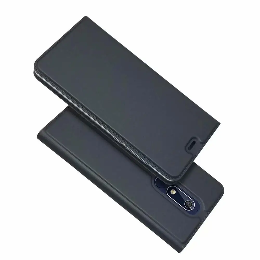 Серый Для Nokia 5,1 Plus/Nokia 6,1 Plus раскладной Магнитный чехол книжка Kickstand карта защитный чехол закрытый кожаный чехол - Цвет: Серый