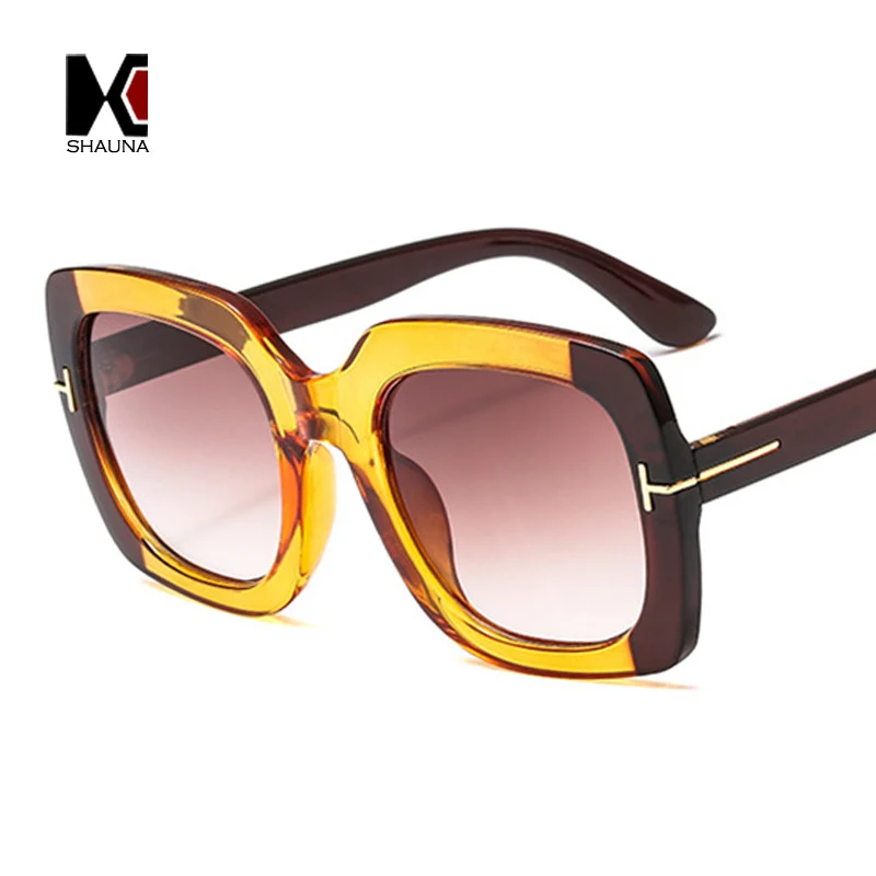 Женские и мужские градиентные солнцезащитные очки SHAUNA квадратные в ретро-стиле с