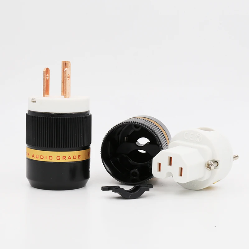 

VPRC02 Power plug red copper hifi US power plug with IEC connector audio power plug