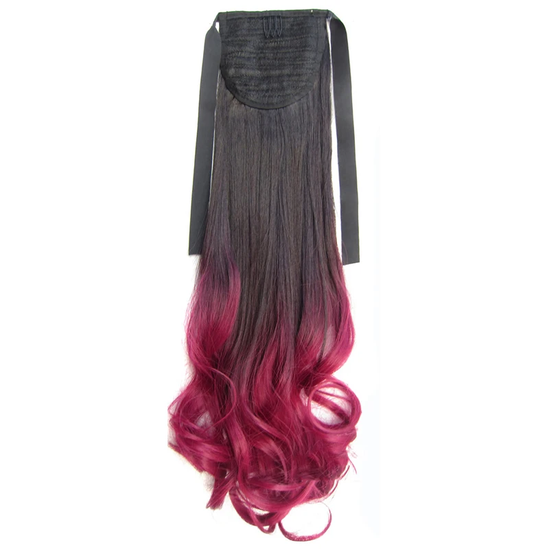 Similler длинный кудрявый накладной хвост 22 дюйма Омбре синтетические волосы для