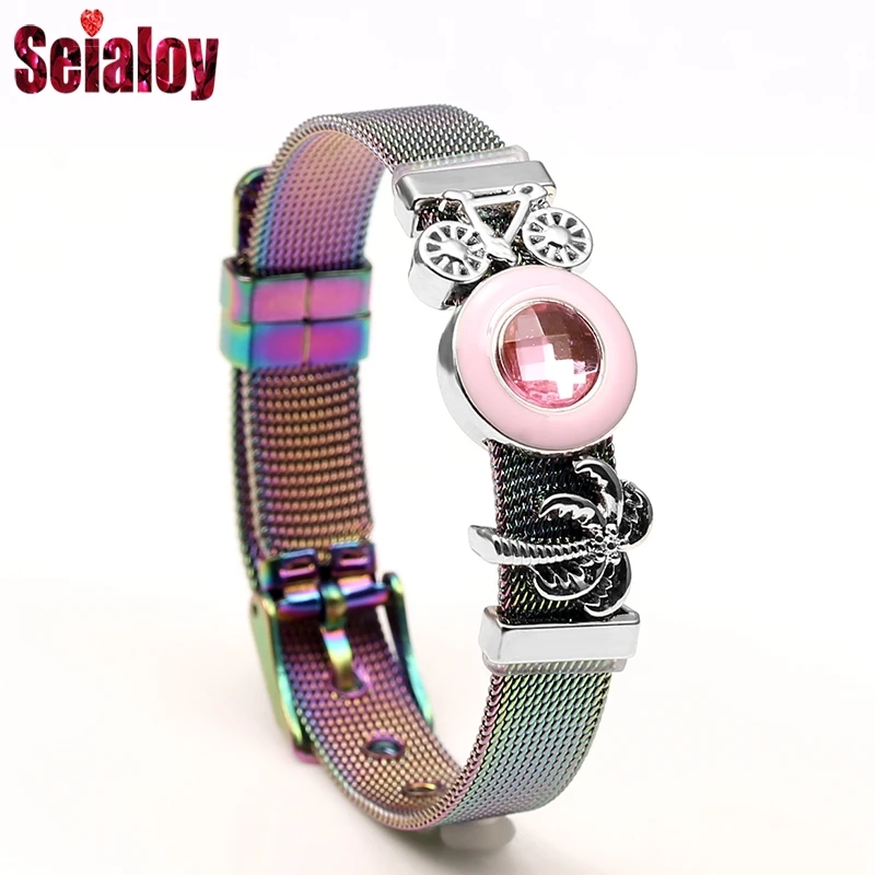 SEIALOY новые модные браслеты из нержавеющей стали сетчатые для женщин и мужчин