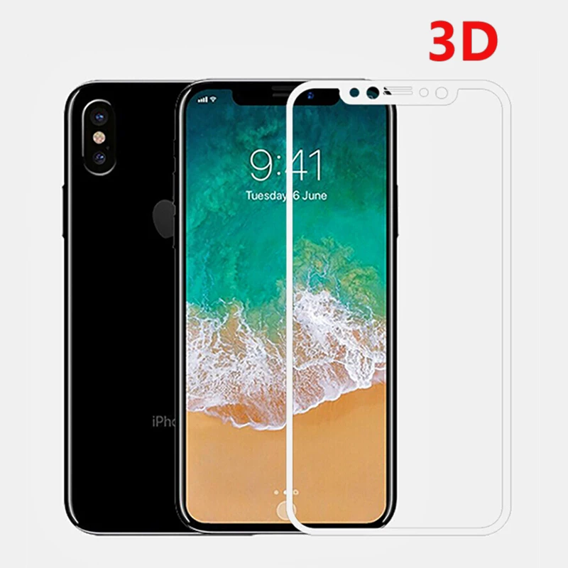 3D изогнутая с кромкой из углеродного волокна 9H закаленное стекло для iPhone XR XS MAX 8 7 6