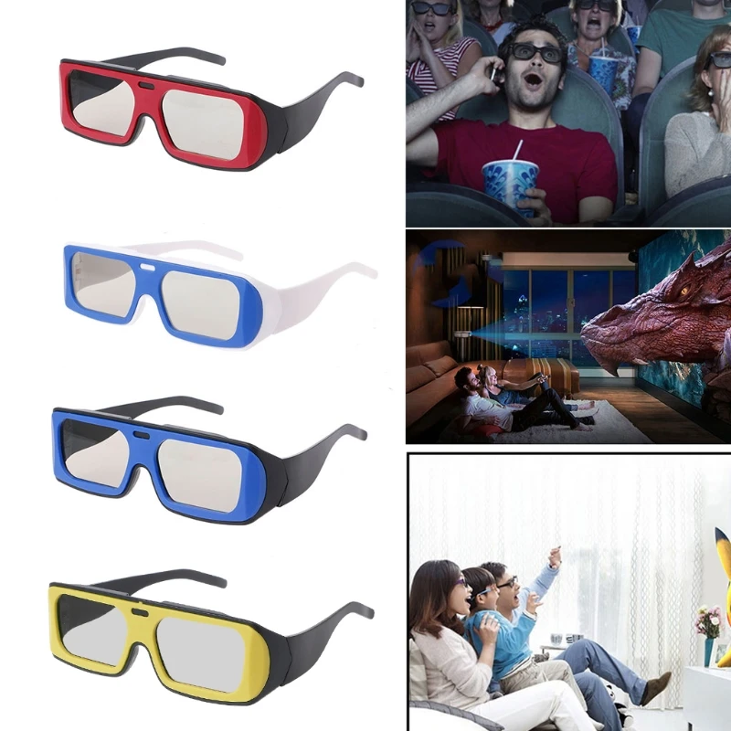 

OOTDTY 3D Glasses Dual Color Frame Circular Polarized Passive 3D Stereo Glasses For Real D 3D TV Cinema