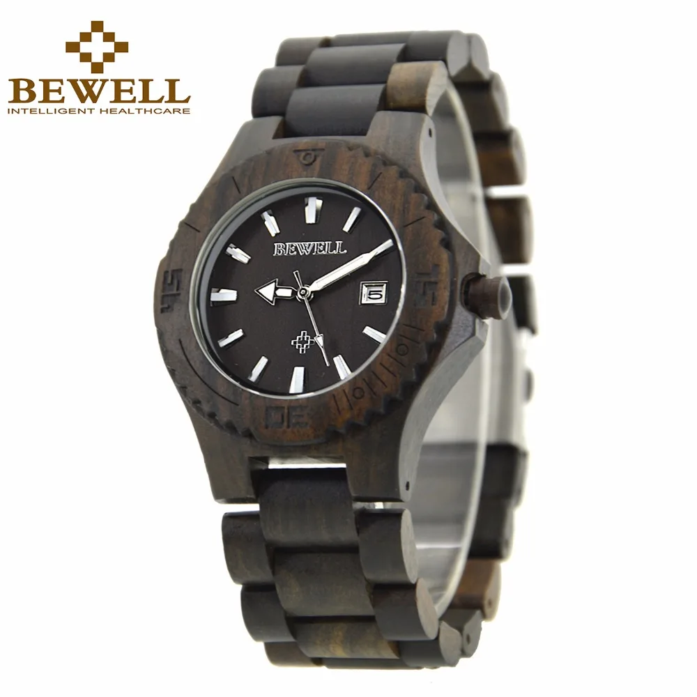 Часы BEWELL из нержавеющей стали кварцевые часы с календарем и застежкой стали|watch