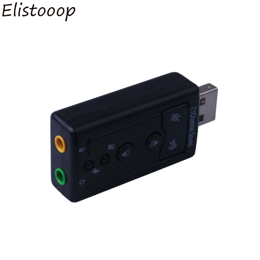 Elitooop хит продаж мини 7 1 канальный USB звуковая карта Микрофон Динамик 3D внешние