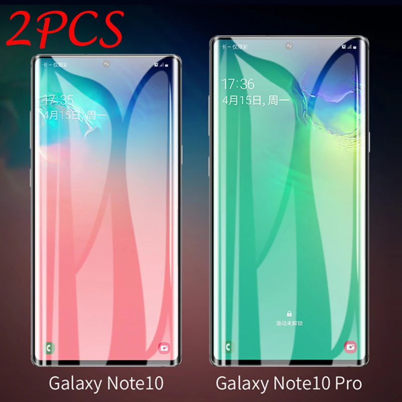 2 шт полный клей полное покрытие стекло для samsung Galaxy Note 10 Защитная пленка экрана Pro