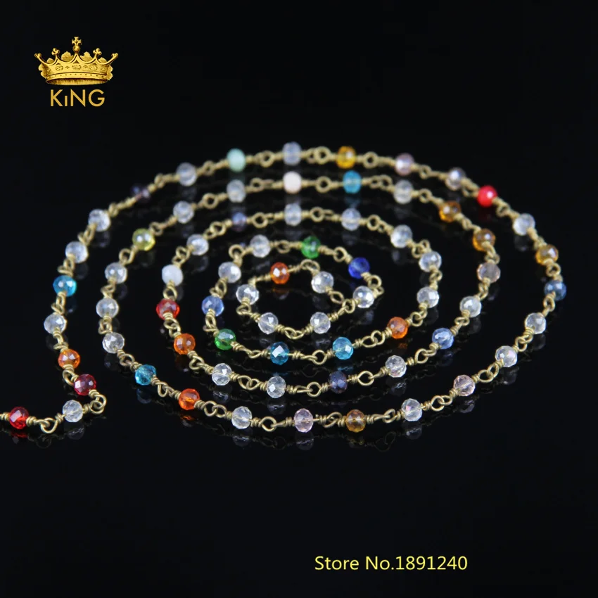 5 м маленькая Радужная стеклянная Хрустальная покрытая бронзовой проволокой