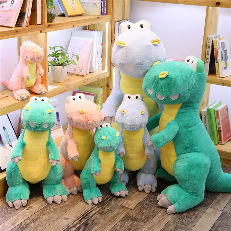 

1pc 35cm 45cm 65cm cartoon ice cream color Tyrannosaurus rex dinosaur plush doll stuffed toy children wedding celebration gift